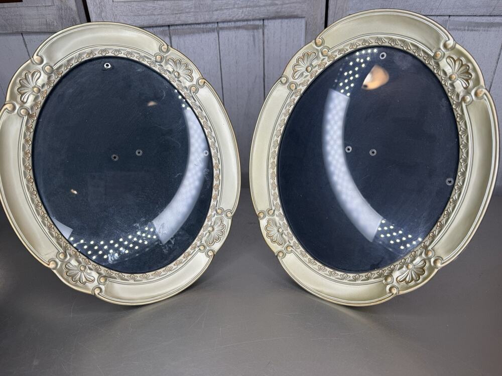 Decorel Metallic Tone Floral Photo Frame Oval Picture Vintage Set Of 2 Gold